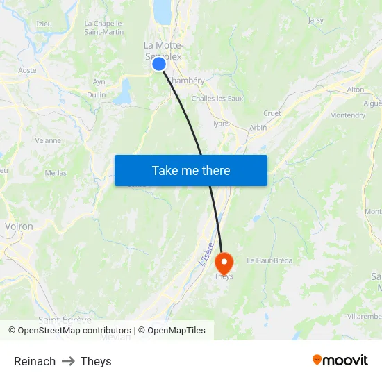 Reinach to Theys map