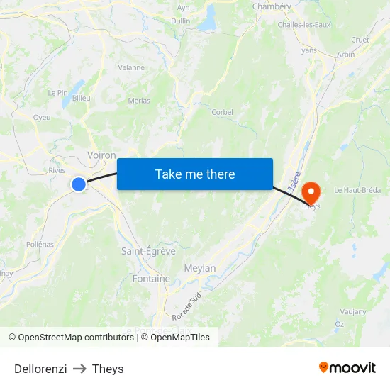 Dellorenzi to Theys map