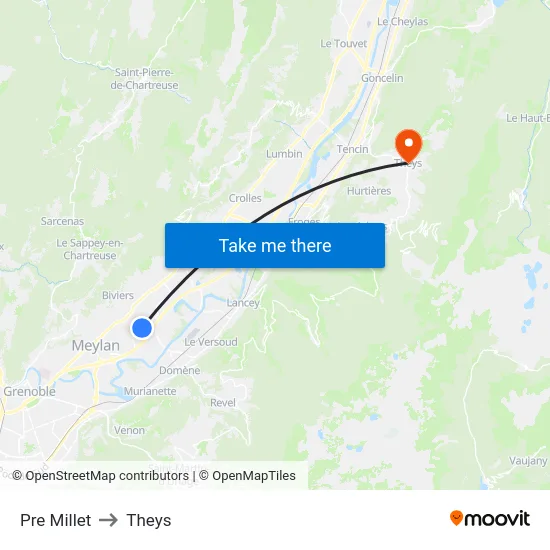 Pre Millet to Theys map