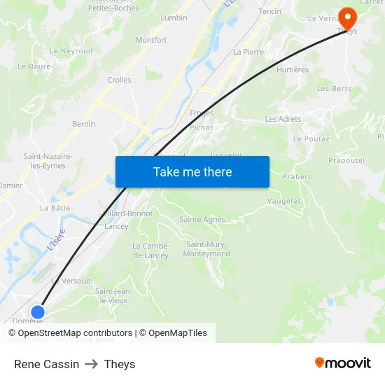 Rene Cassin to Theys map