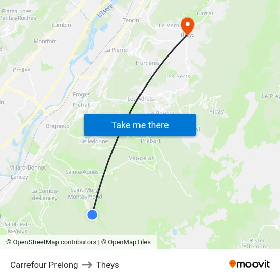 Carrefour Prelong to Theys map