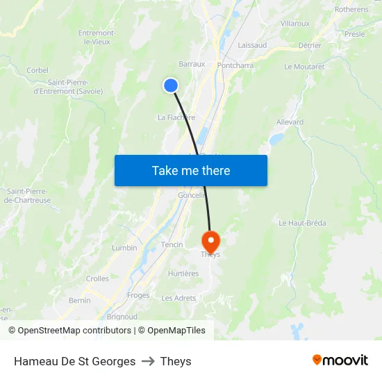 Hameau De St Georges to Theys map