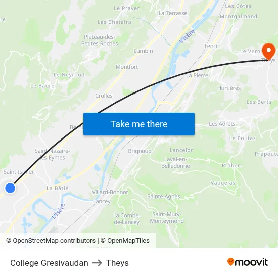 College Gresivaudan to Theys map