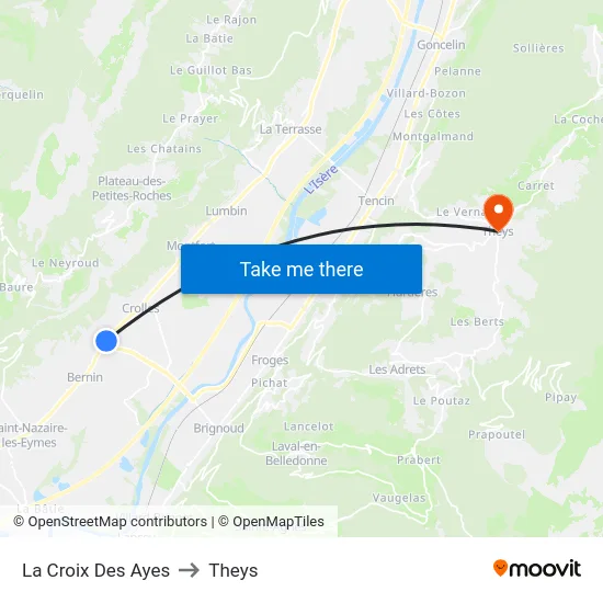 La Croix Des Ayes to Theys map