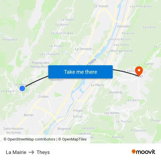 La Mairie to Theys map
