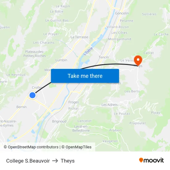 College S.Beauvoir to Theys map