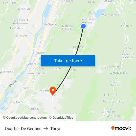 Quartier De Gerland to Theys map