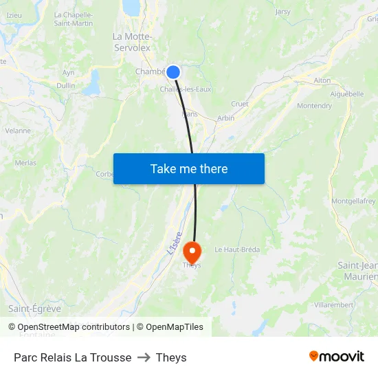 Parc Relais La Trousse to Theys map