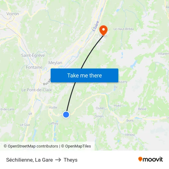 Séchilienne, La Gare to Theys map