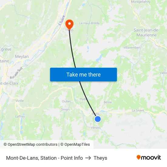 Mont-De-Lans, Station - Point Info to Theys map