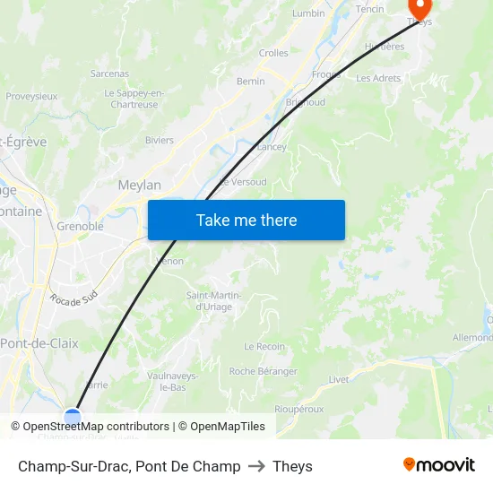 Champ-Sur-Drac, Pont De Champ to Theys map