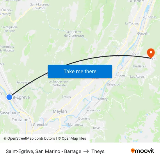 Saint-Égrève, San Marino - Barrage to Theys map