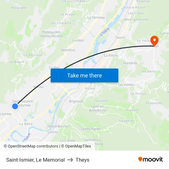 Saint-Ismier, Le Memorial to Theys map