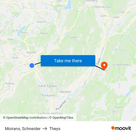 Moirans, Schneider to Theys map