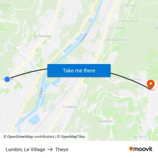 Lumbin, Le Village to Theys map