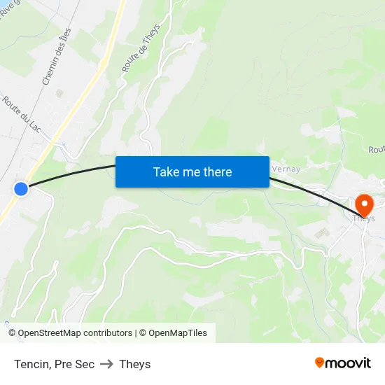 Tencin, Pre Sec to Theys map