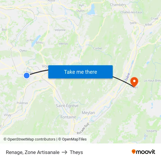 Renage, Zone Artisanale to Theys map