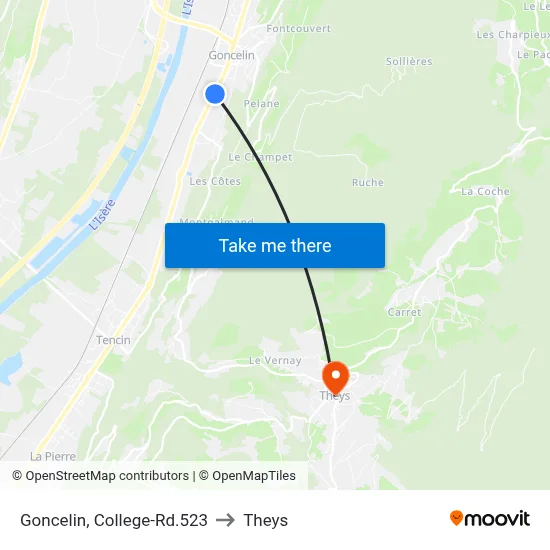 Goncelin, College-Rd.523 to Theys map