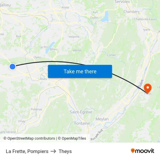 La Frette, Pompiers to Theys map