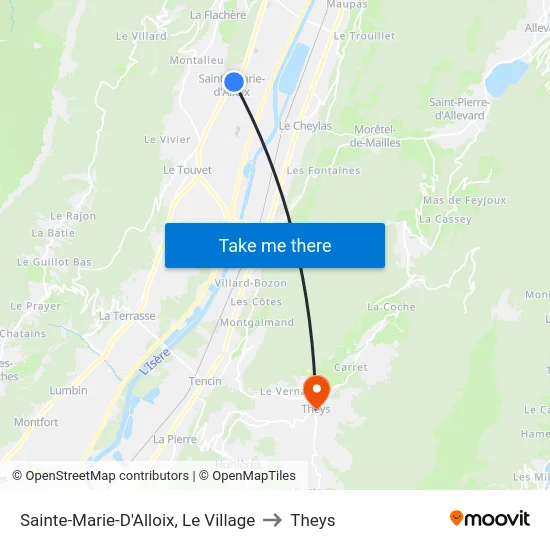 Sainte-Marie-D'Alloix, Le Village to Theys map