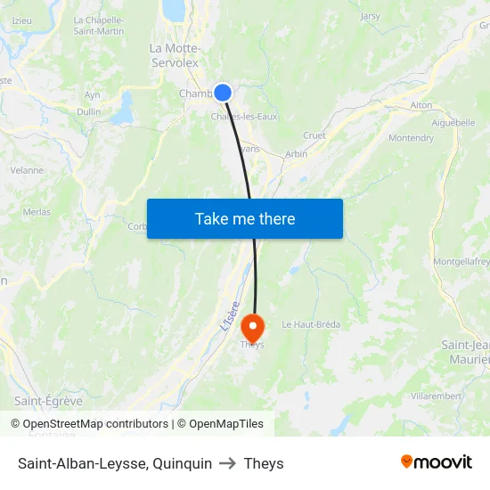 Saint-Alban-Leysse, Quinquin to Theys map