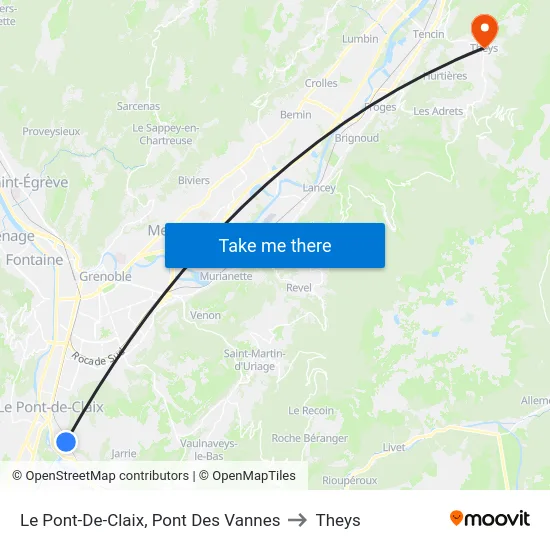 Le Pont-De-Claix, Pont Des Vannes to Theys map