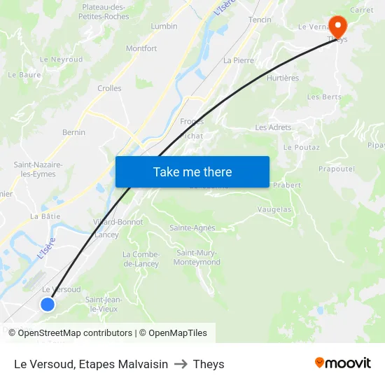 Le Versoud, Etapes Malvaisin to Theys map