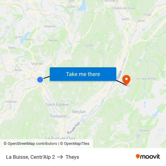 La Buisse, Centr'Alp 2 to Theys map