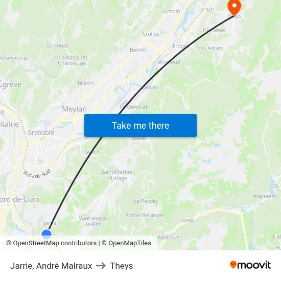 Jarrie, André Malraux to Theys map