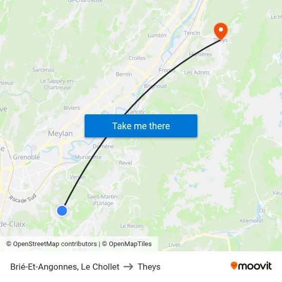 Brié-Et-Angonnes, Le Chollet to Theys map