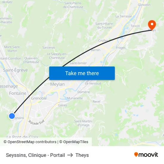 Seyssins, Clinique - Portail to Theys map