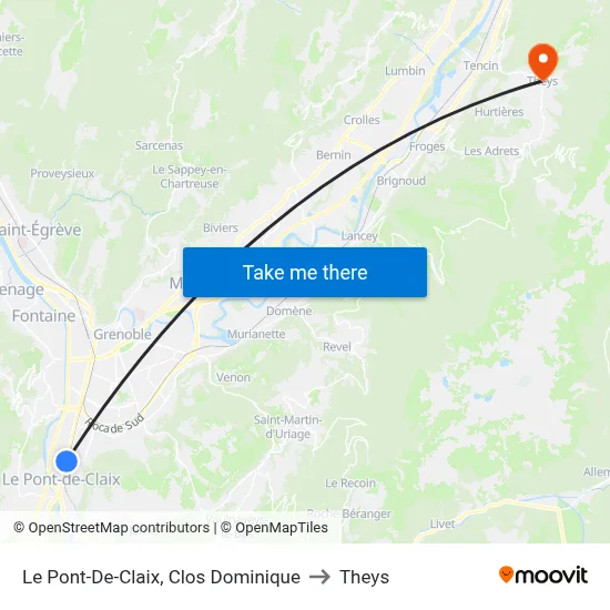 Le Pont-De-Claix, Clos Dominique to Theys map