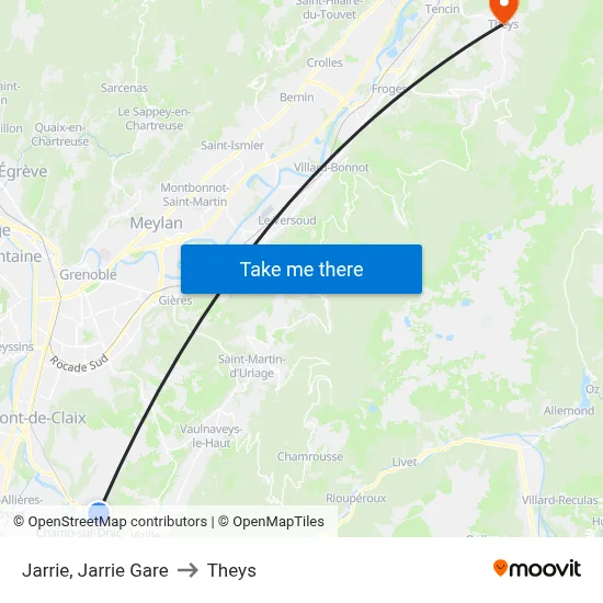 Jarrie, Jarrie Gare to Theys map