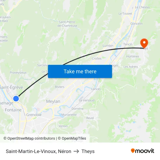 Saint-Martin-Le-Vinoux, Néron to Theys map
