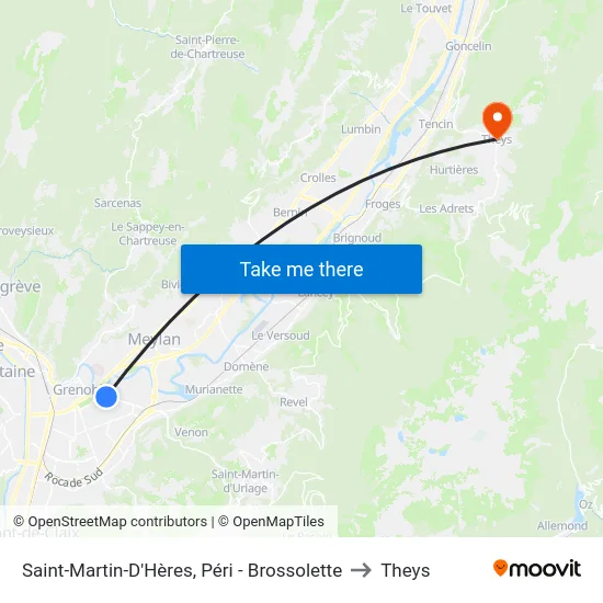Saint-Martin-D'Hères, Péri - Brossolette to Theys map