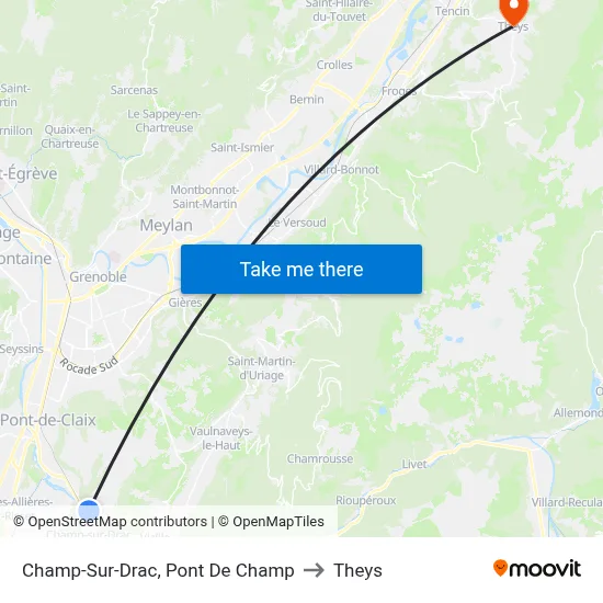 Champ-Sur-Drac, Pont De Champ to Theys map