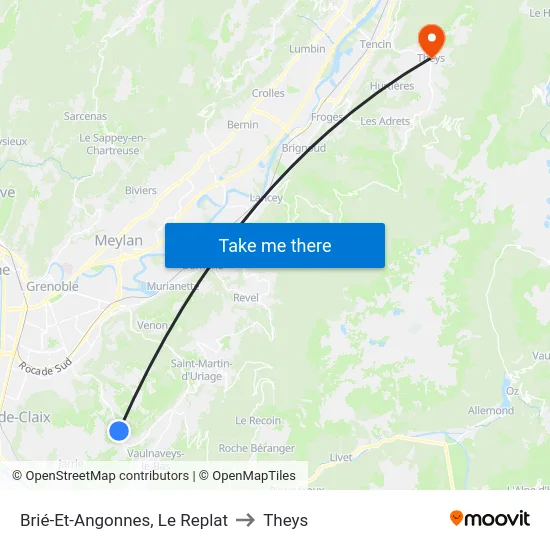 Brié-Et-Angonnes, Le Replat to Theys map