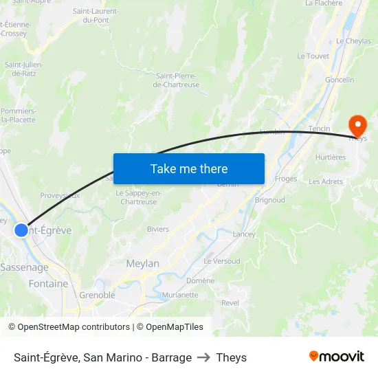 Saint-Égrève, San Marino - Barrage to Theys map