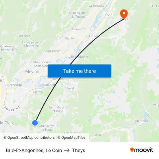 Brié-Et-Angonnes, Le Coin to Theys map