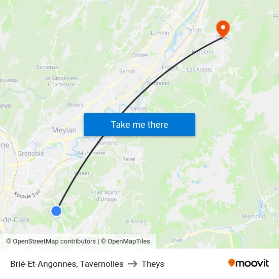 Brié-Et-Angonnes, Tavernolles to Theys map