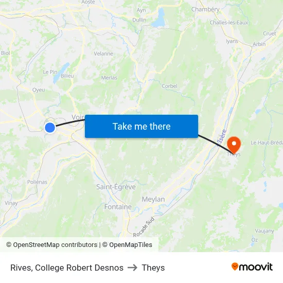 Rives, College Robert Desnos to Theys map