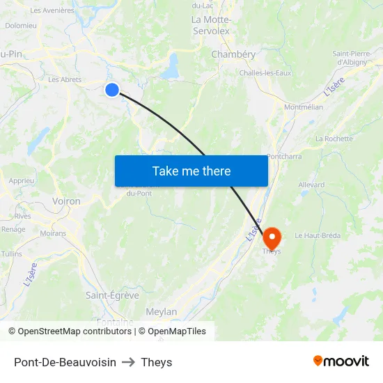 Pont-De-Beauvoisin to Theys map