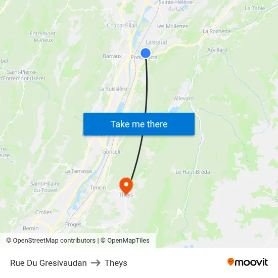 Rue Du Gresivaudan to Theys map