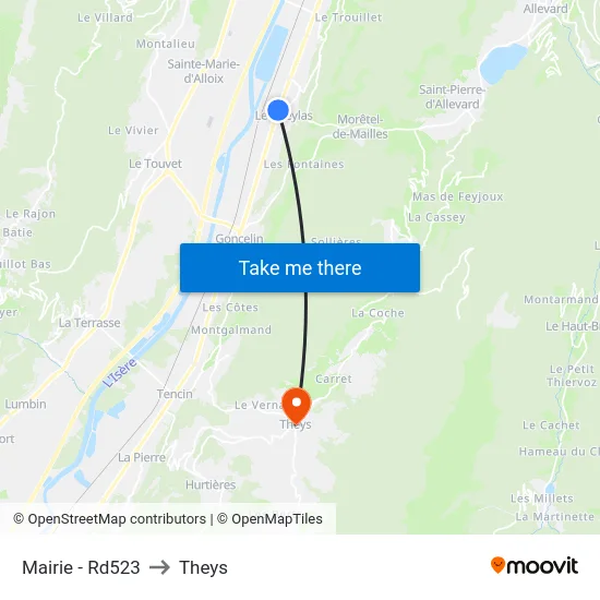 Mairie - Rd523 to Theys map