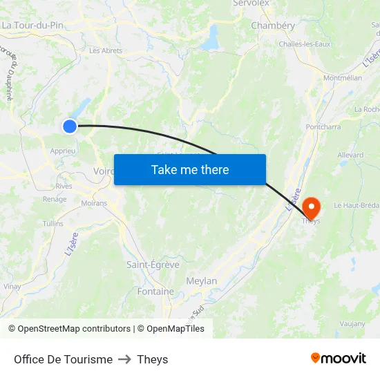 Office De Tourisme to Theys map
