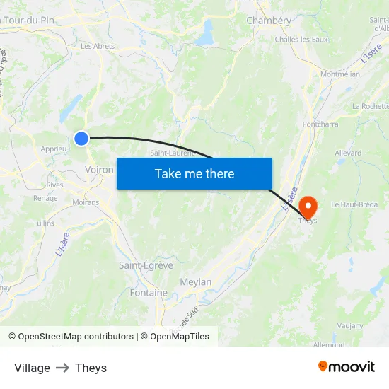 Village to Theys map