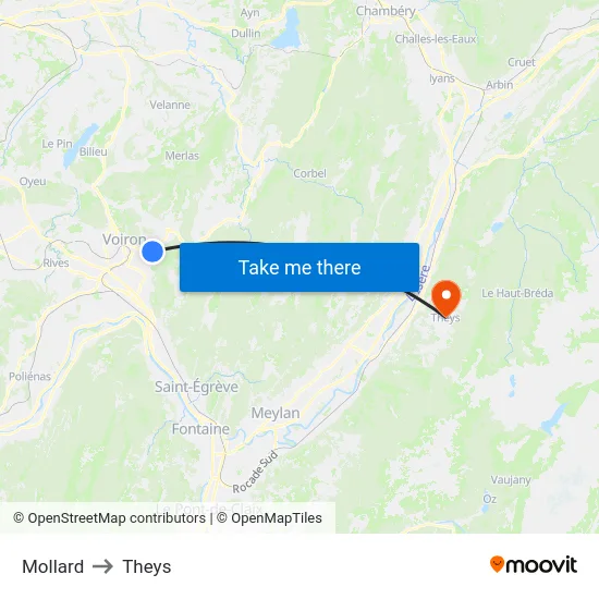 Mollard to Theys map