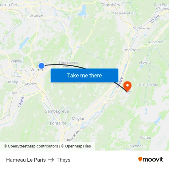 Hameau Le Paris to Theys map