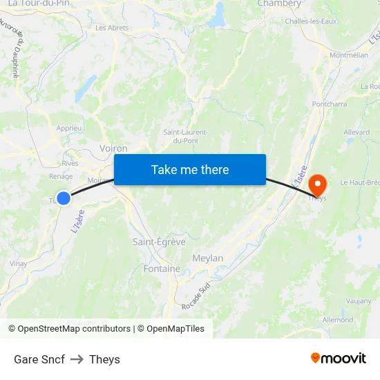 Gare Sncf to Theys map
