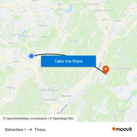 Belvedere I to Theys map